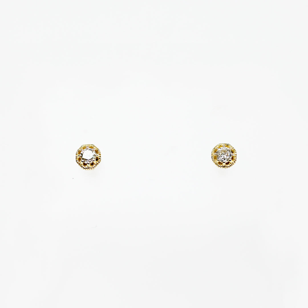 ダイヤモンドミルグレンピアス【K10YG】26ss