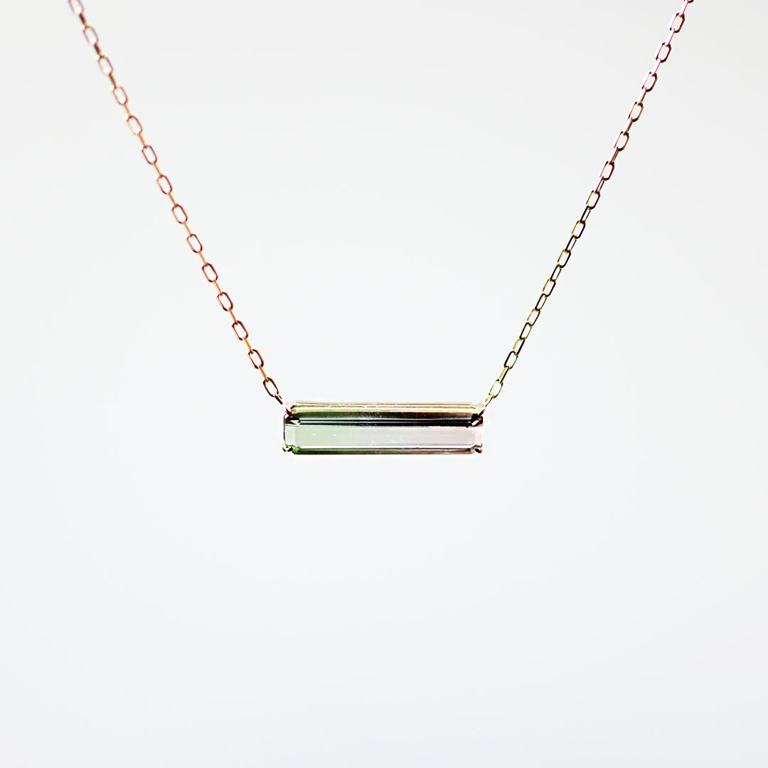 １点物 バイカラートルマリンスクエアネックレス25AW