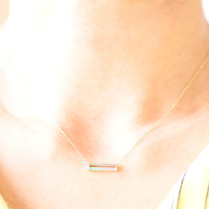 １点物 バイカラートルマリンスクエアネックレス25AW