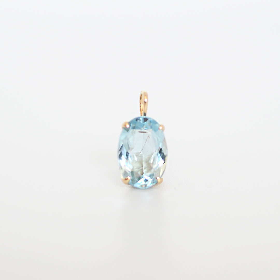【1点物】アクアマリン ペンダントトップ　オーバル①【K10YG】26ss