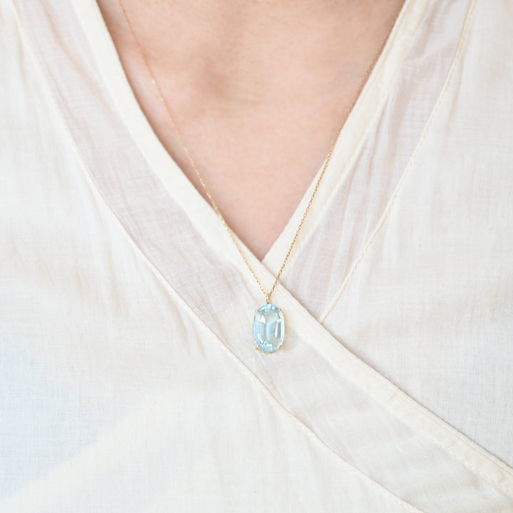 【1点物】アクアマリン ペンダントトップ　オーバル②【K10YG】26ss