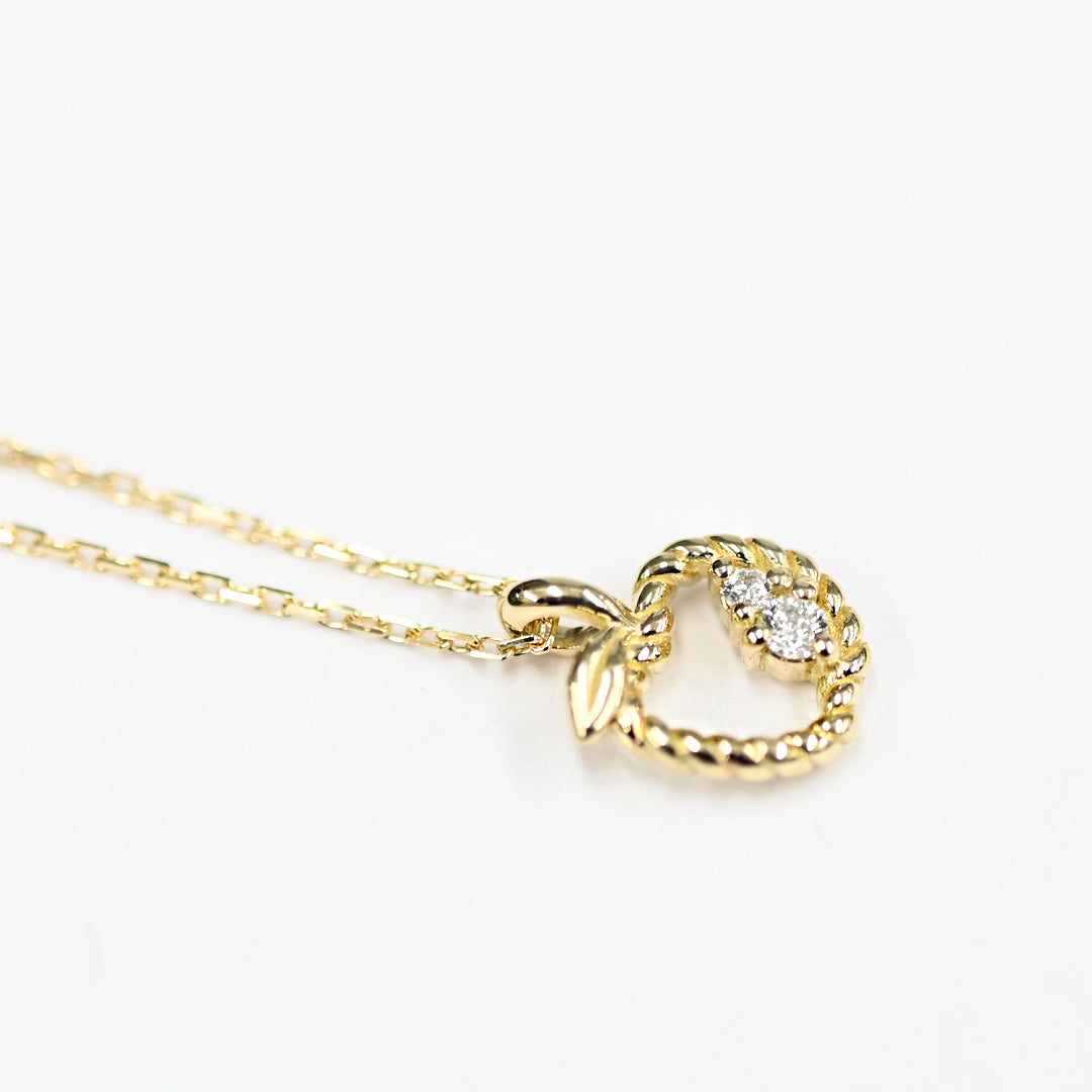 りんごダイヤモンドネックレス【K10YG】26ss