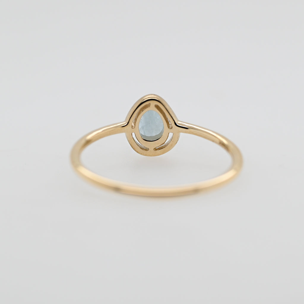 【各種クーポン・ポイントのご利用不可】ファンシーカット ３月ミルキーアクアマリンリング【K10YG】