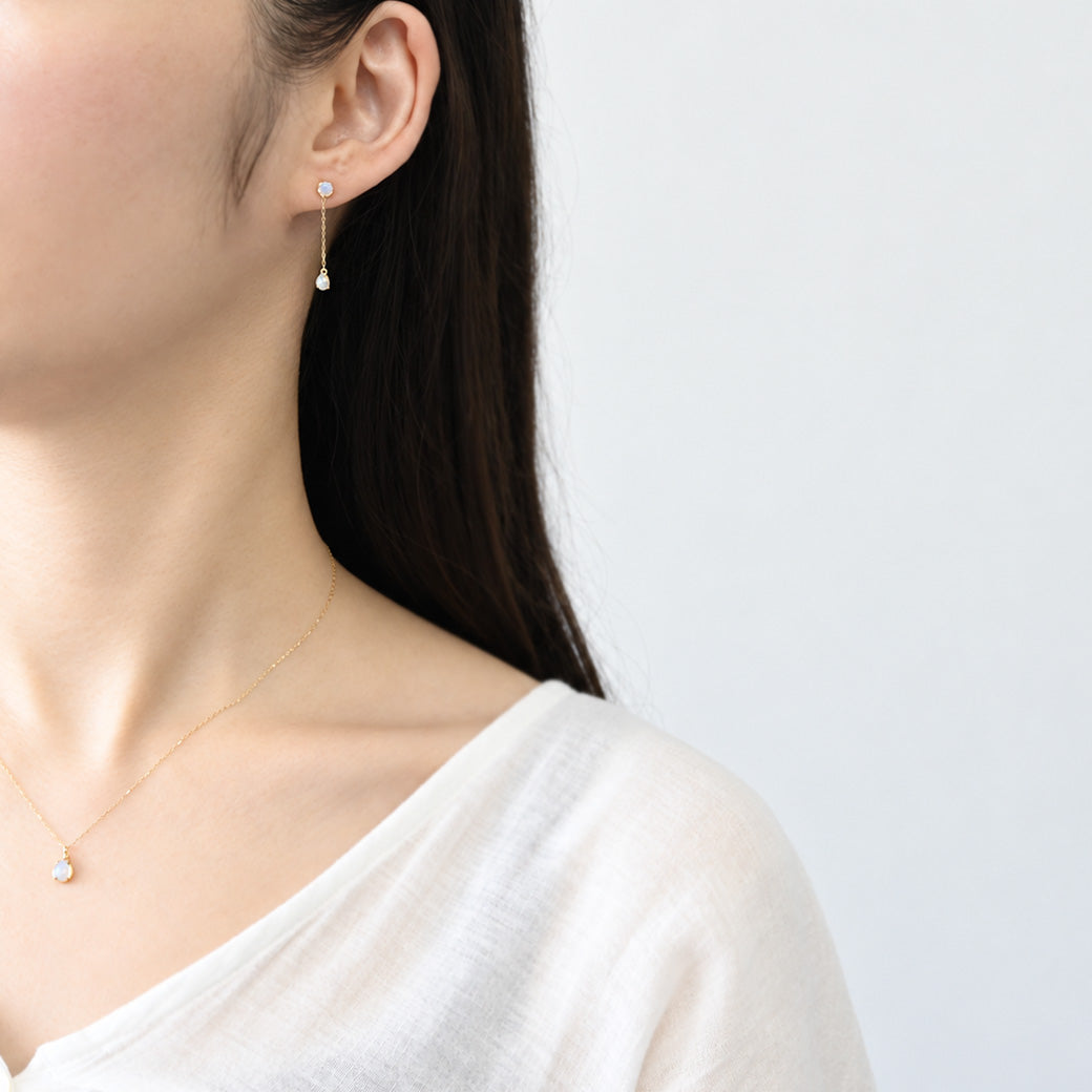 オパール×ダイヤモンド オーバル ネックレス【K10YG】｜Opaline