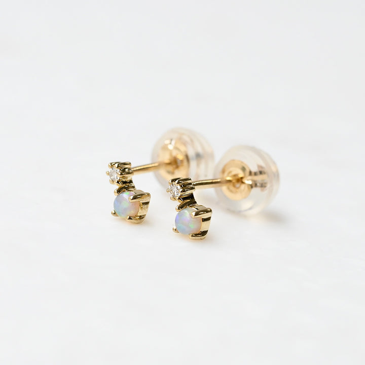 オパール×ダイヤモンド  ピアス【K10YG】｜Opaline