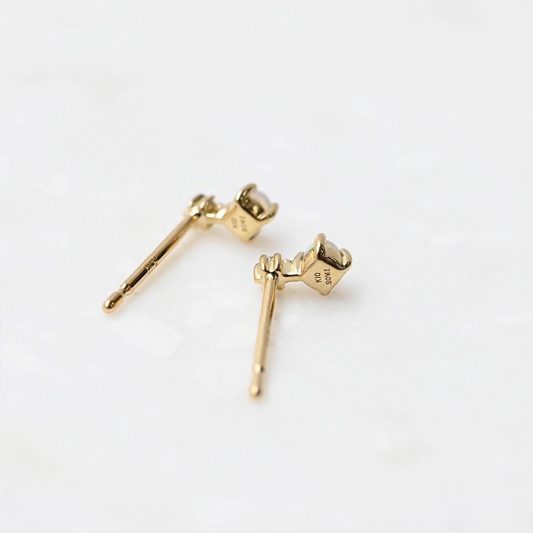 オパール×ダイヤモンド  ピアス【K10YG】｜Opaline