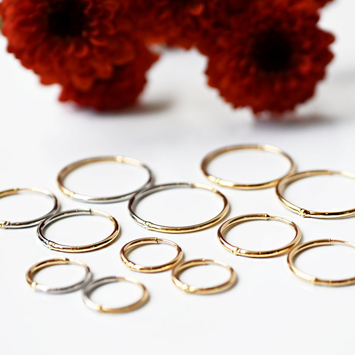 プレーンサークルピアス④【K18×Pt900】26ss