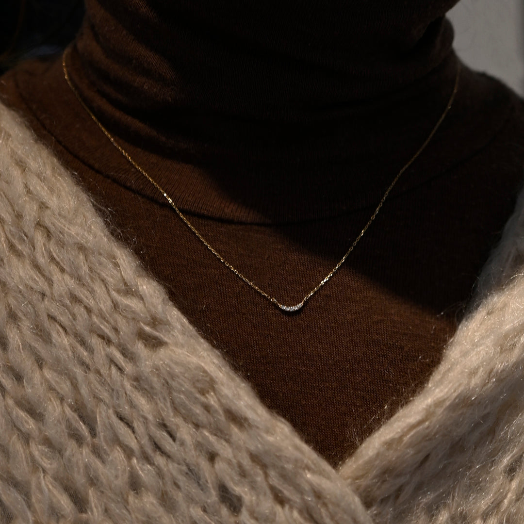 ダイヤモンド クレセントネックレス【K10YG】25ss