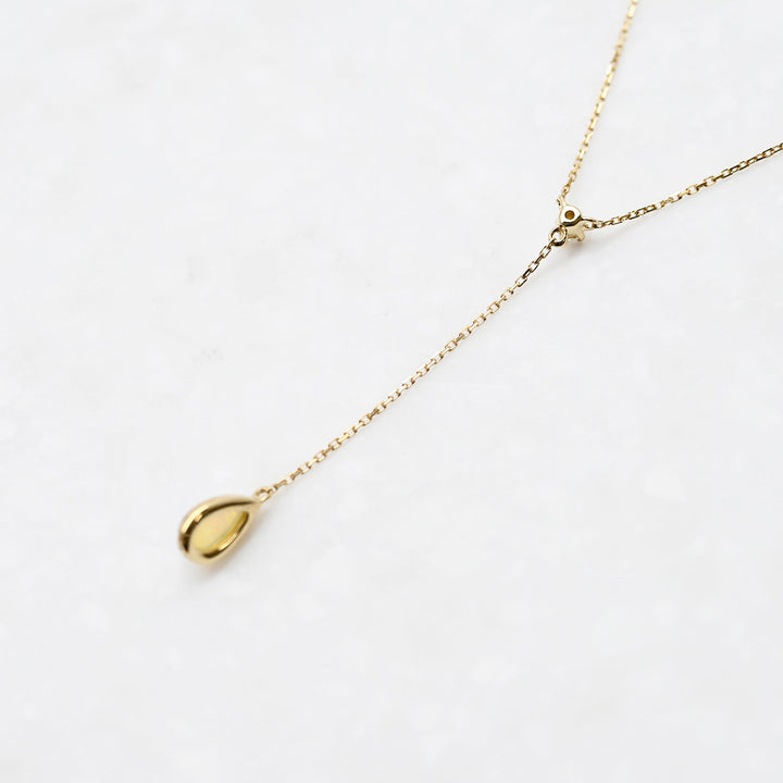 オパール×ダイヤモンド Y字 ネックレス【K10YG】｜Opaline