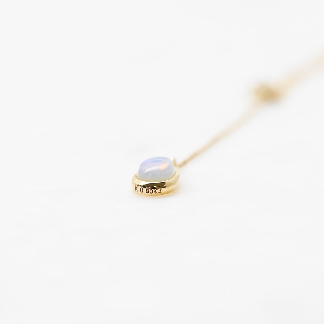 オパール×ダイヤモンド Y字 ネックレス【K10YG】｜Opaline