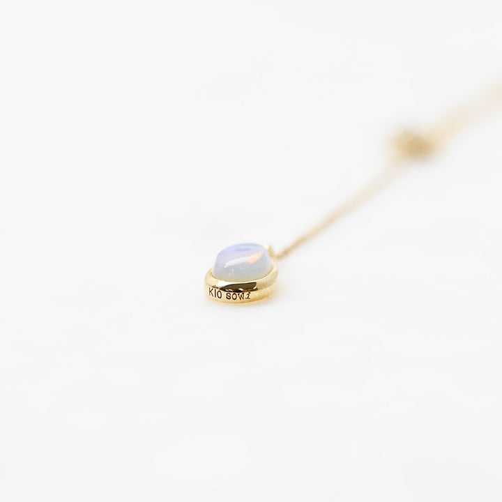 オパール×ダイヤモンド Y字 ネックレス【K10YG】｜Opaline