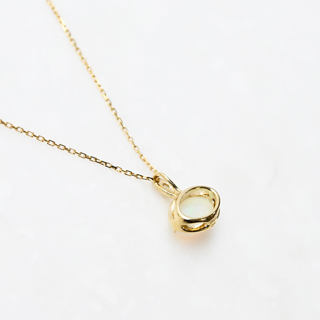 オパール×ダイヤモンド オーバル ネックレス【K10YG】｜Opaline