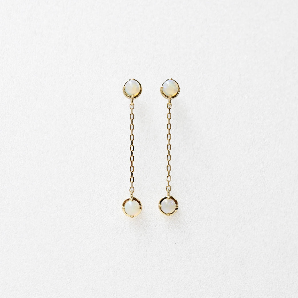 オパール×オパール スウィング ピアス【K10YG】｜Opaline