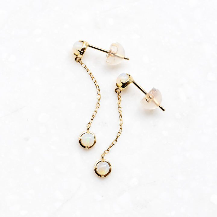 オパール×オパール スウィング ピアス【K10YG】｜Opaline