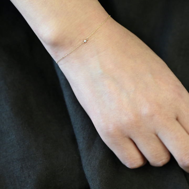 【BLACK FRIDAYクーポン対象外】1粒ダイヤ　ブレスレット【K10YG】25AW