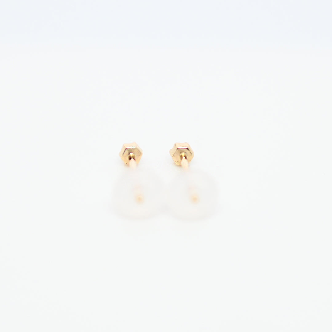 シンプル1粒ダイヤモンドピアス【K10YG】25ss
