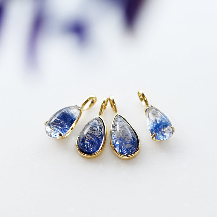 【数量限定】1点物デュモルチェライトインクォーツペンダントトップ②【K10YG】26ss