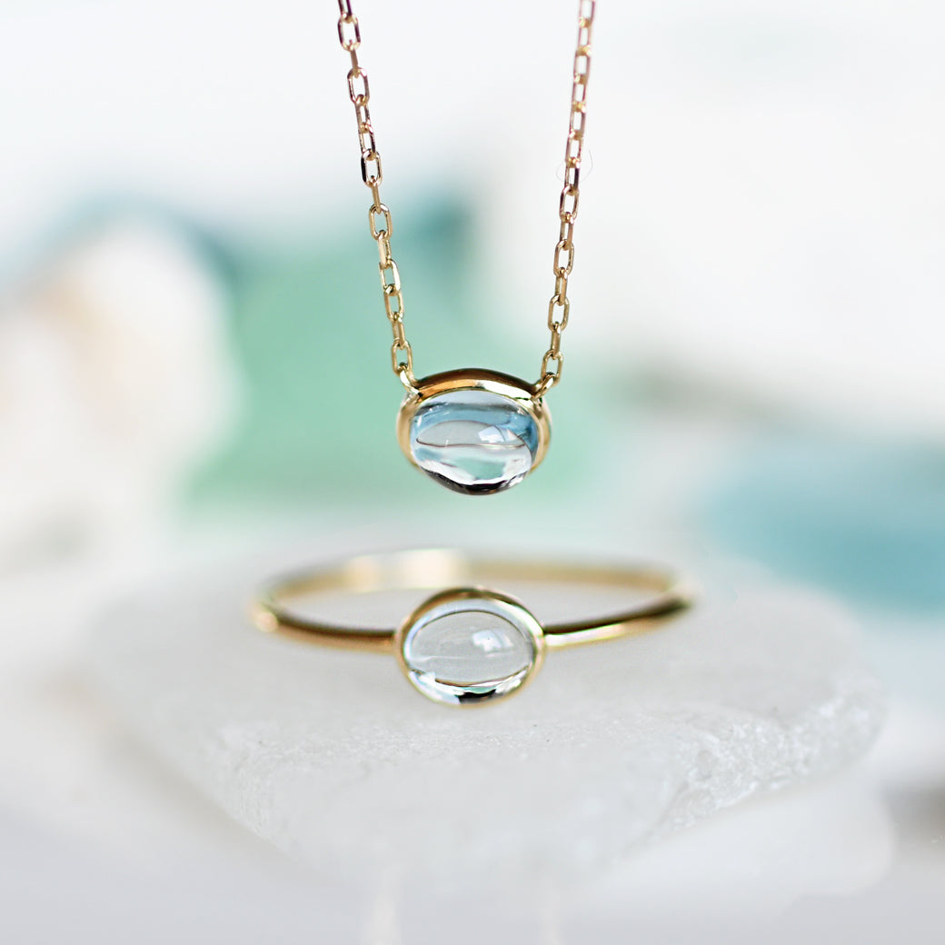 【cloche】アクアマリン K10YG ネックレス 限定モデル cloche】アクアマリン K10YG ネックレス 限定モデル