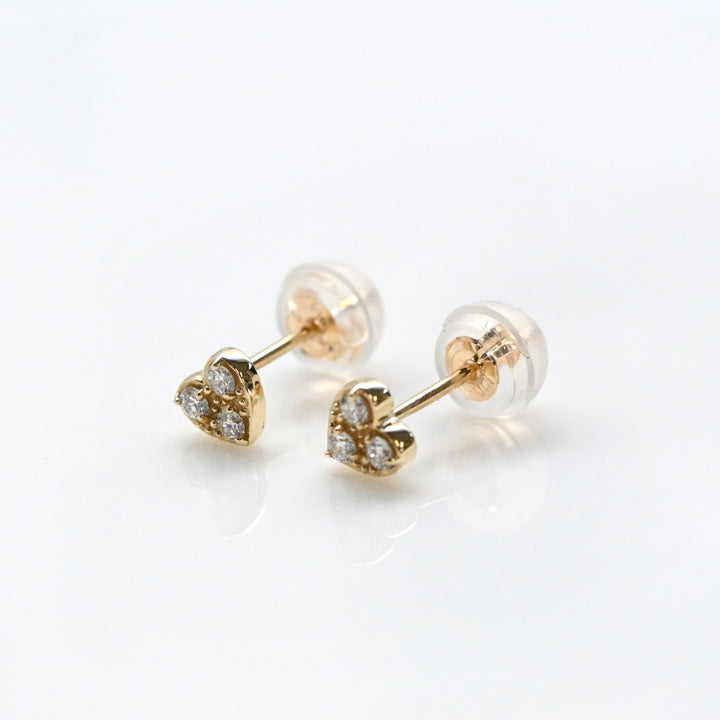 Cookie ダイヤモンド ハート ピアス【K10YG】