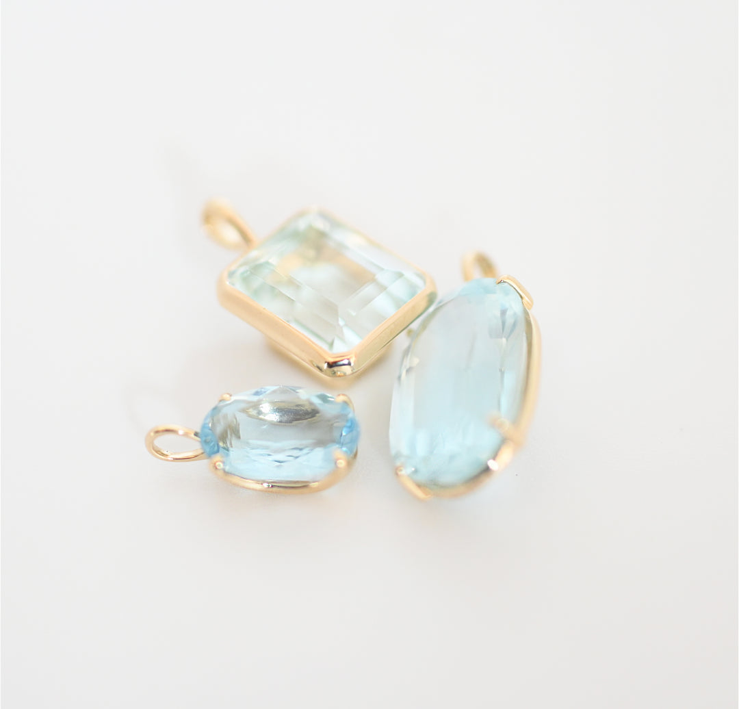 【1点物】アクアマリン ペンダントトップ　オーバル②【K10YG】26ss