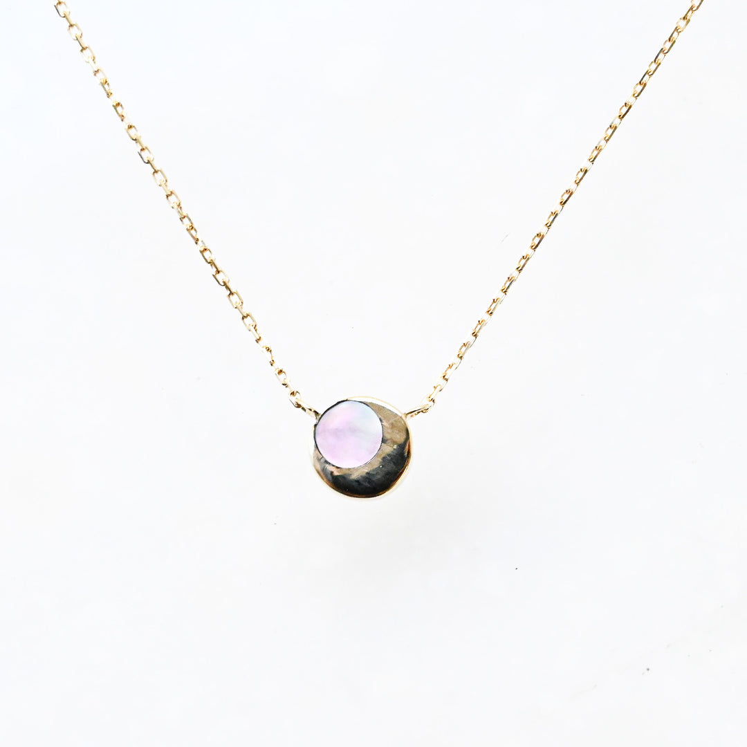 【数量限定】のぼり月　黒蝶貝　ネックレス　K10YG