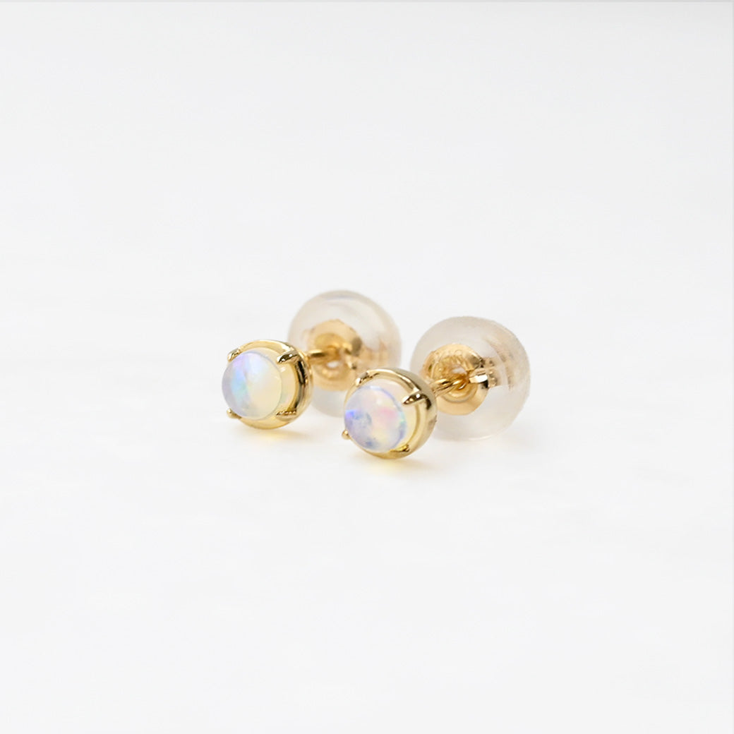 オパール  ラウンドピアス【K10YG】｜Opaline