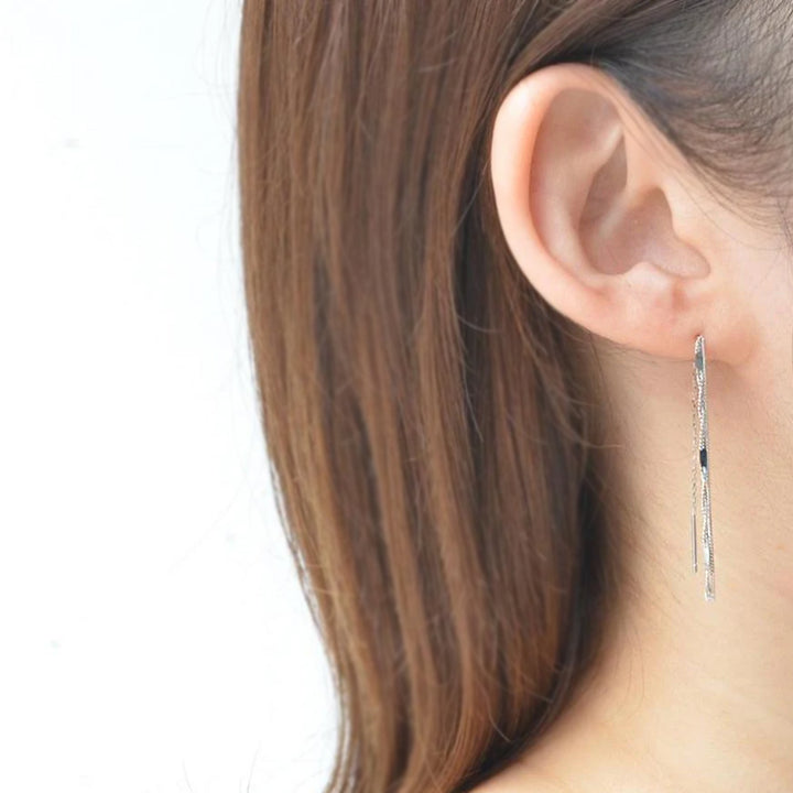 チェーンピアス・Wスクリュー×グルメッタ【K10WG】