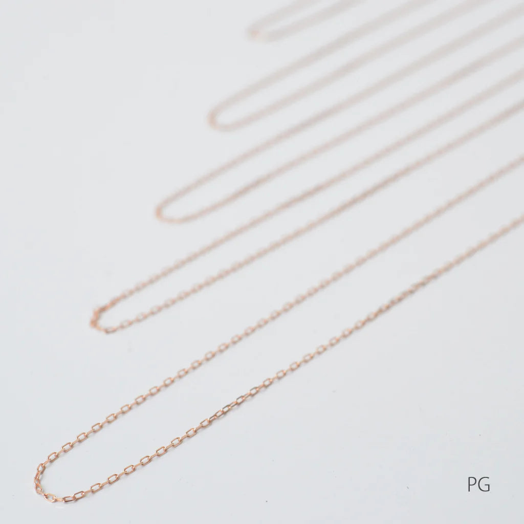 角小豆・チェーンネックレス　0.24　K10YG・K10PG・K10WG・K18YG・K18PG・K18WG