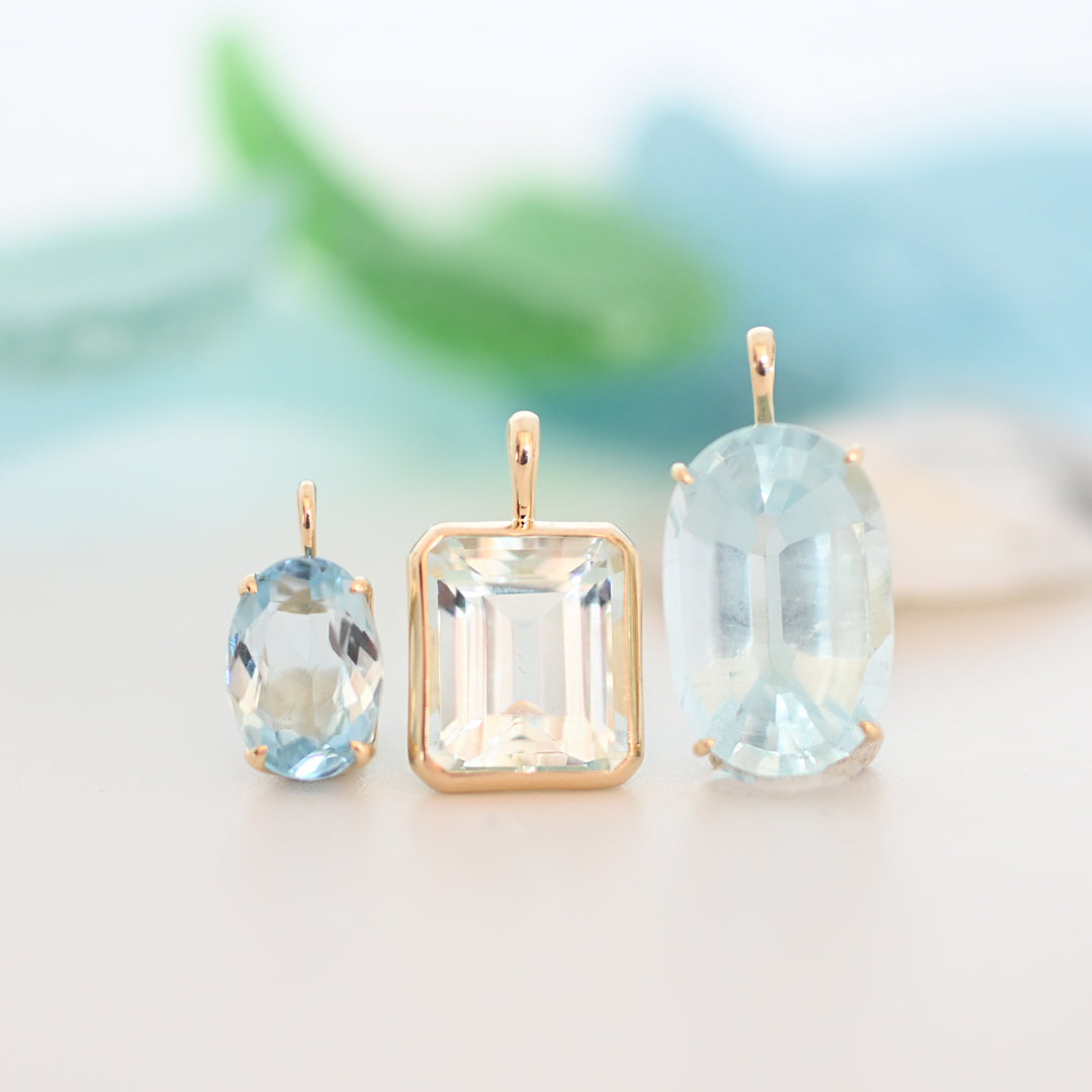 【1点物】アクアマリン ペンダントトップ　オーバル②【K10YG】26ss