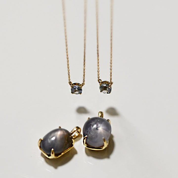 【数量限定】アイスブルーサファイアネックレス【K10YG】25AW