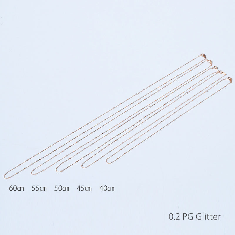 グリッター・チェーンネックレス K10YG・K10PG・K10WG 0.2 0.25