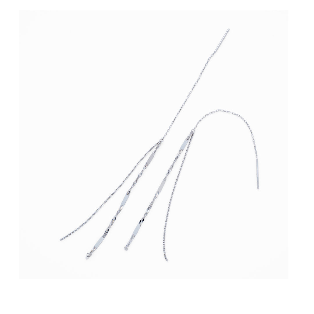 チェーンピアス・Wスクリュー×グルメッタ【K10WG】