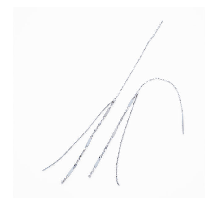 チェーンピアス・Wスクリュー×グルメッタ【K10WG】