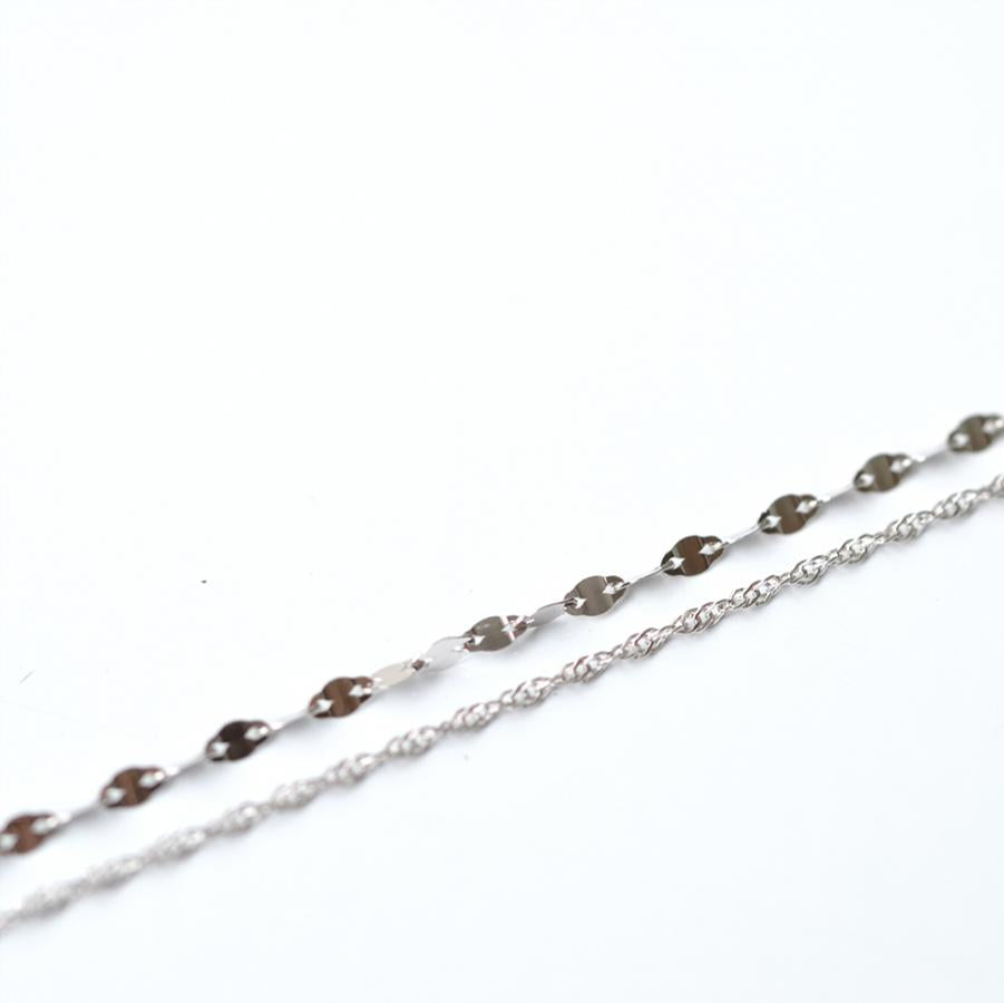 チェーンピアス・エクレア×Wスクリュー【K10WG】