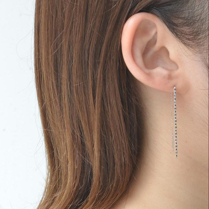 チェーンピアス・エクレア×Wスクリュー【K10WG】