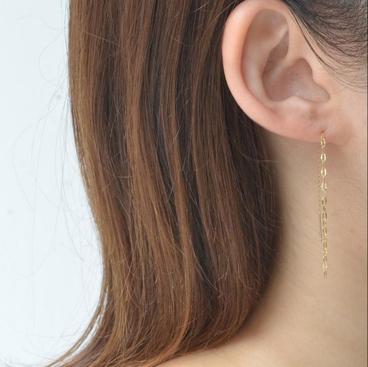 チェーンピアス・ルナチェーン【K10YG】