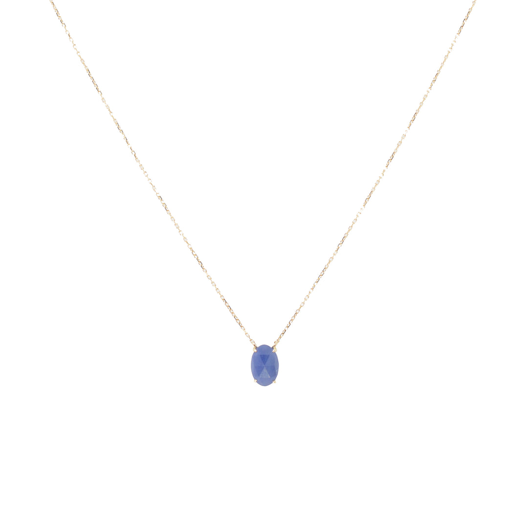 【各種クーポン・ポイントのご利用不可】ファンシーカット 9月 サファイアネックレス【K10YG】