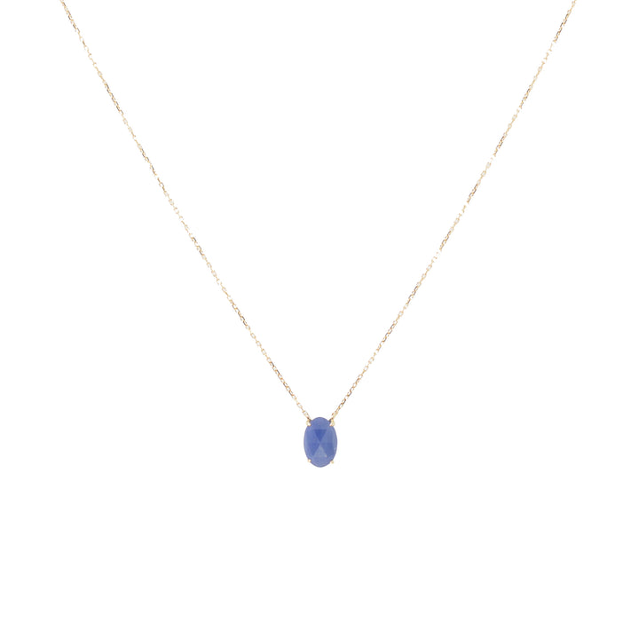 【各種クーポン・ポイントのご利用不可】ファンシーカット 9月 サファイアネックレス【K10YG】