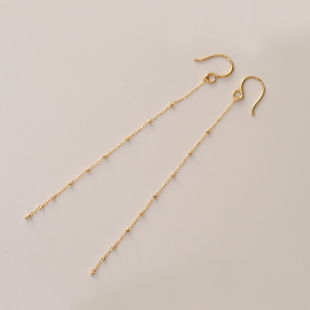 【各種クーポン・ポイントのご利用不可】シャイニー・フックピアス・ロングタイプB【K18YG】20W