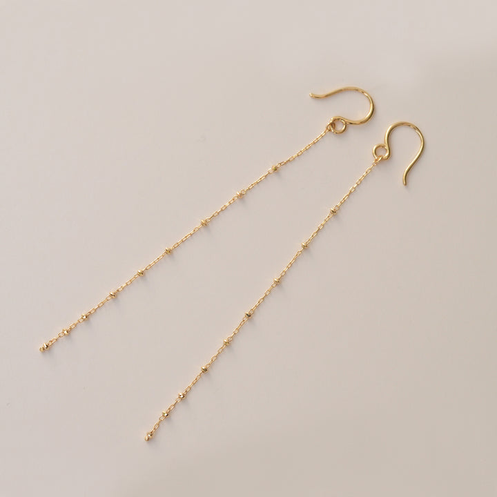 【各種クーポン・ポイントのご利用不可】シャイニー・フックピアス・ロングタイプB【K18YG】20W