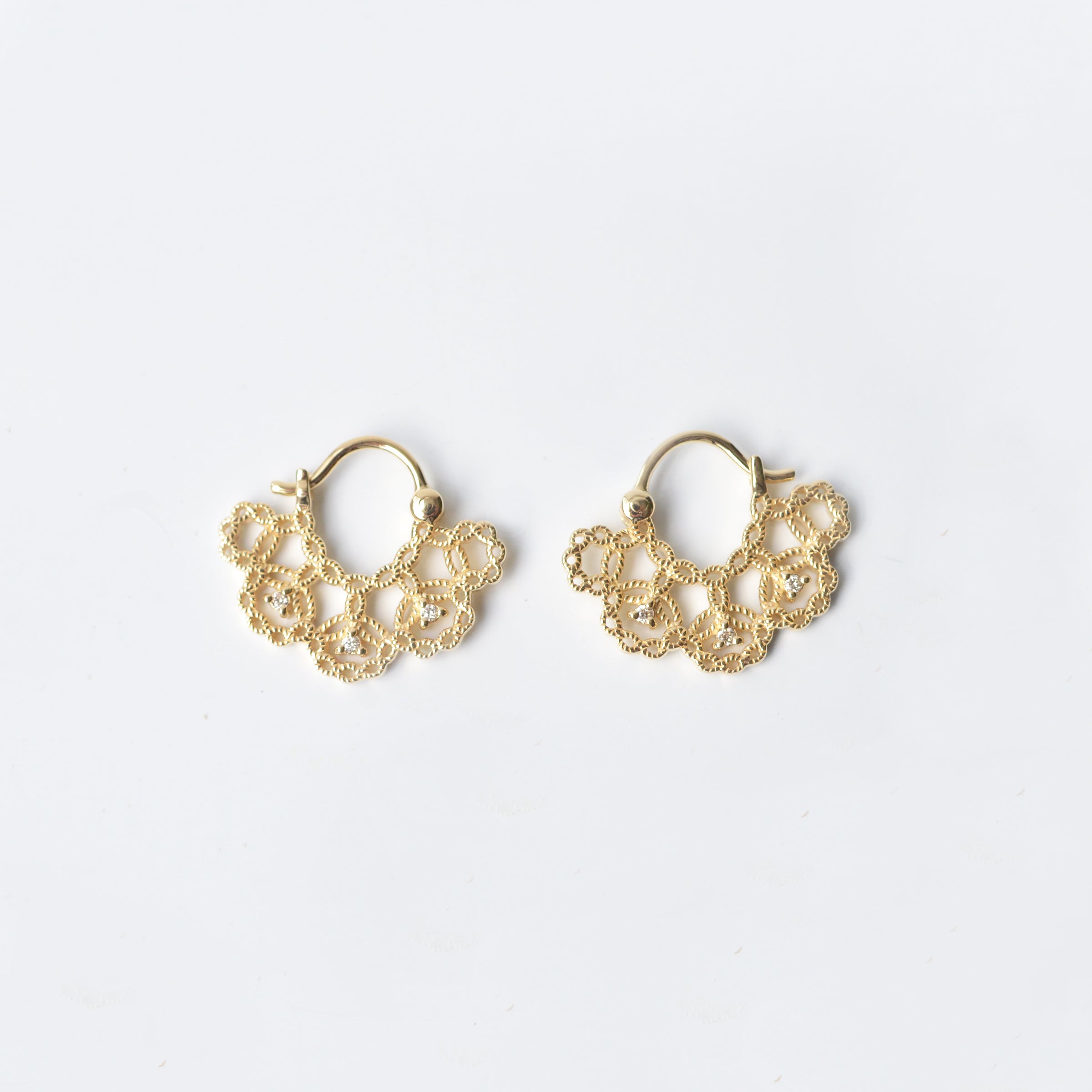 SOWI ダイヤモンドフープピアス