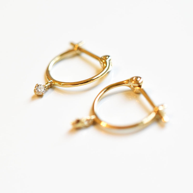 リズム・ダイヤモンド・フープピアス【K10YG】