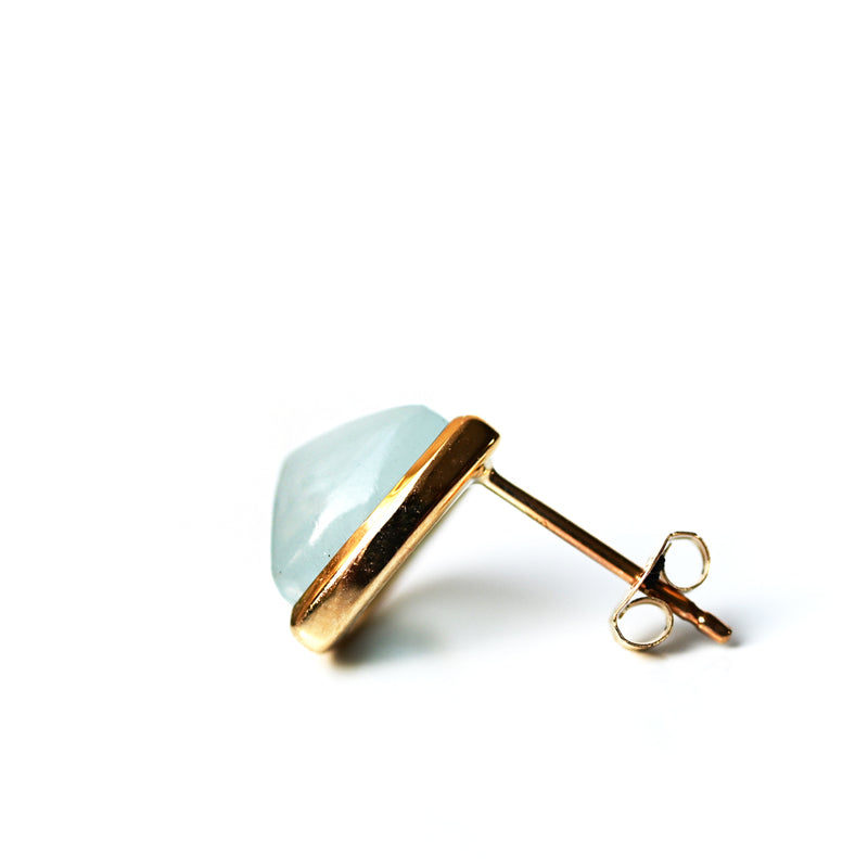 ミルキーアクアマリン　トリリアント　シングルピアス【K10YG】23S/S