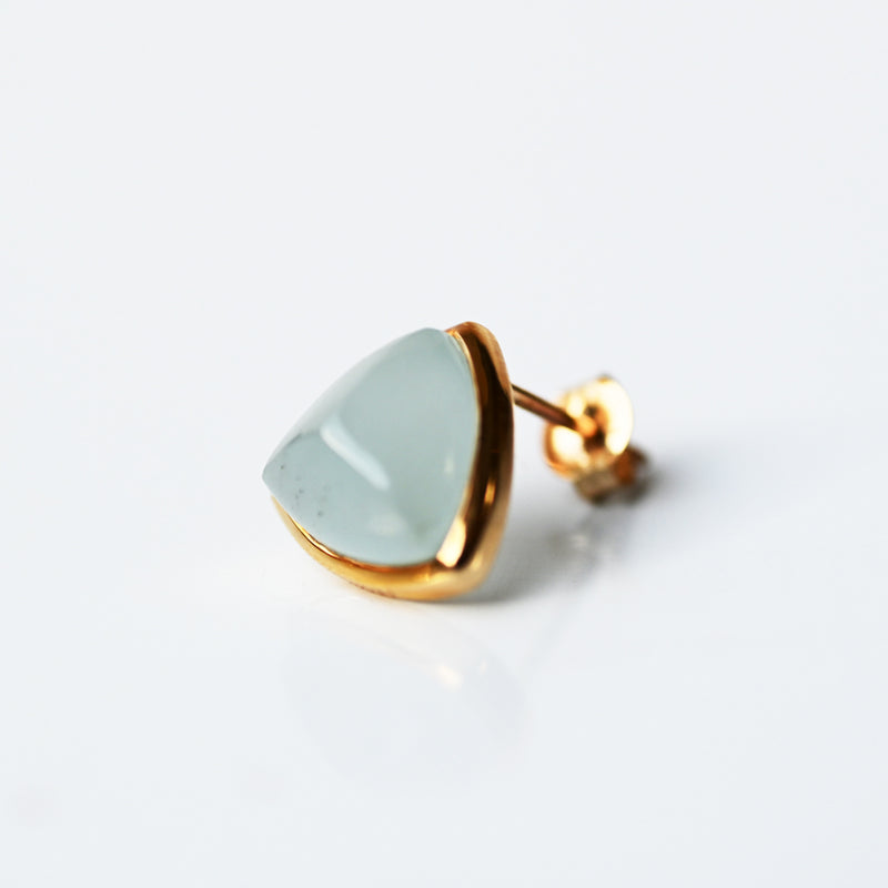 ミルキーアクアマリン　トリリアント　シングルピアス【K10YG】23S/S