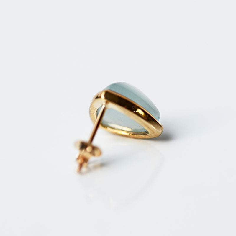ミルキーアクアマリン　トリリアント　シングルピアス【K10YG】23S/S