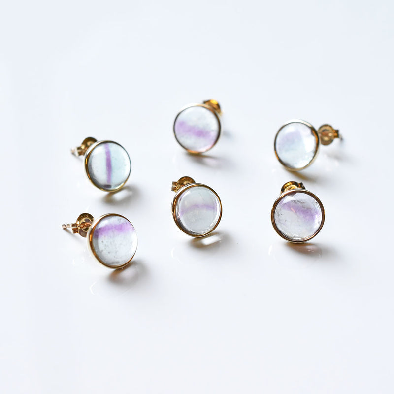 フローライトピアス【K10YG】