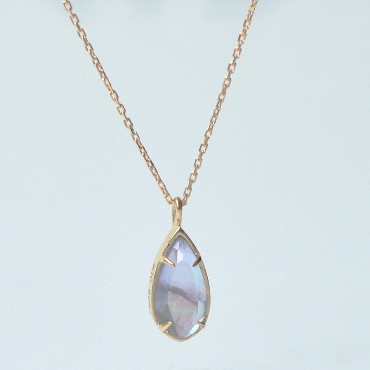 【各種クーポン・ポイントのご利用不可】ホログラム・クォーツ×マザーオブパール×タンザナイト　 ネックレス【K10YG】21W