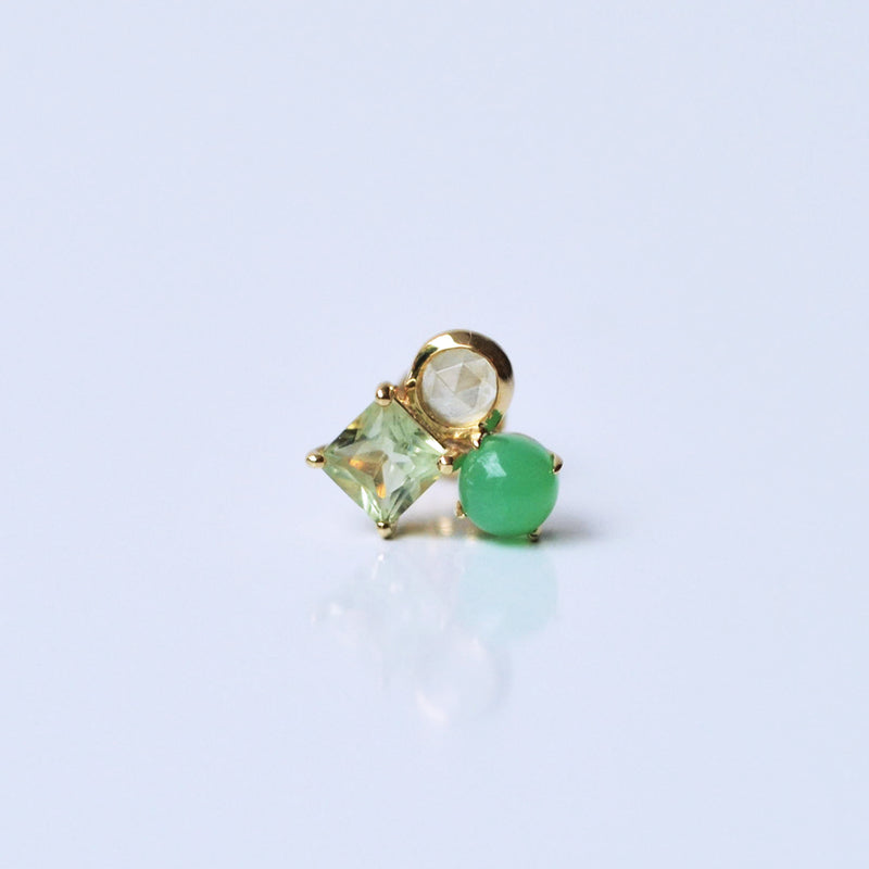 Colorful  グリーン  シングルピアス 22SS【K10YG】