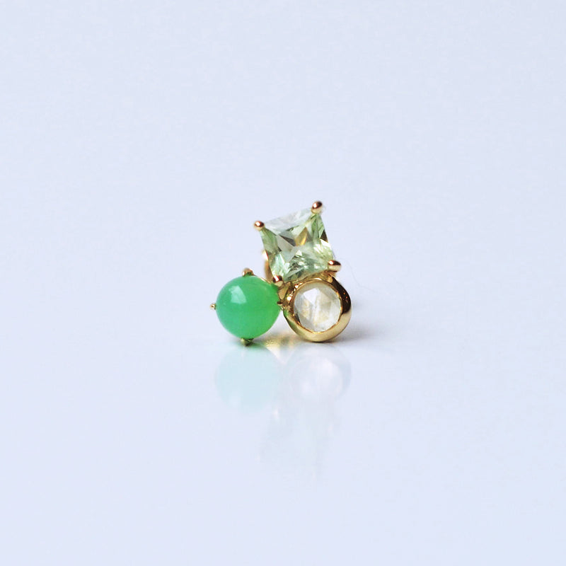 Colorful  グリーン  シングルピアス 22SS【K10YG】